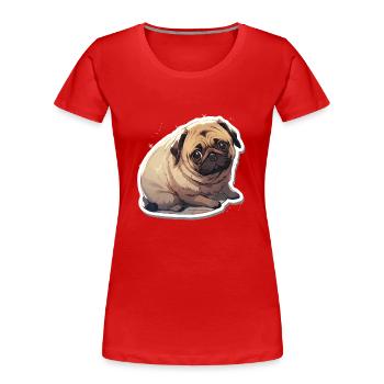 Mops Mops Hund Mops Leben Mops Geschenke - Frauen Premium Bio T-Shirt - Rot - Vorne - Mia (176cm)