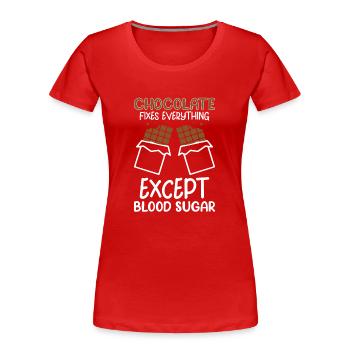Diabète de type 1 Drôle - T-shirt bio Premium Femme - rouge - Devant - Mia (176cm)