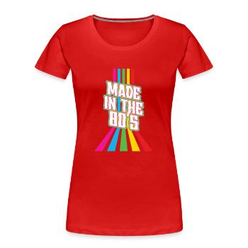 80's The 80s Music - Women's Premium Organic T-Shirt - red - Front - Mia (176cm)
