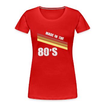 80's The 80s Music - Women's Premium Organic T-Shirt - red - Front - Mia (176cm)
