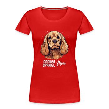 Épagneul Dog Cocker - T-shirt bio Premium Femme - rouge - Devant - Mia (176cm)