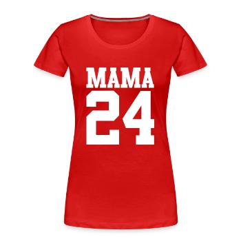 Maman à venir 2024 - T-shirt bio Premium Femme - rouge - Devant - Mia (176cm)