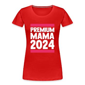Maman à venir 2024 - T-shirt bio Premium Femme - rouge - Devant - Mia (176cm)