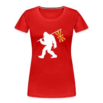 Nord Mazedonien - Frauen Premium Bio T-Shirt - Rot - Vorne - Mia (176cm)