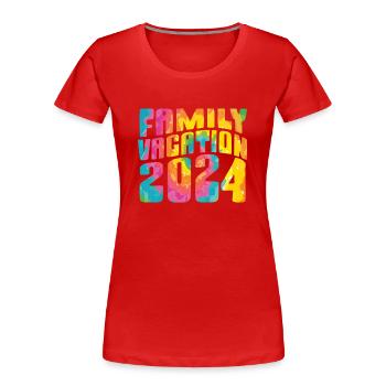 Voyage en famille 2024 Vacances en famille - T-shirt bio Premium Femme - rouge - Devant - Mia (176cm)