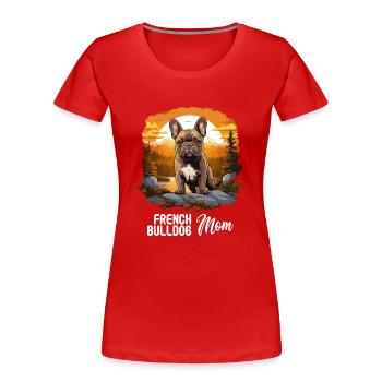 Hund French Bulldog - Frauen Premium Bio T-Shirt - Rot - Vorne - Mia (176cm)