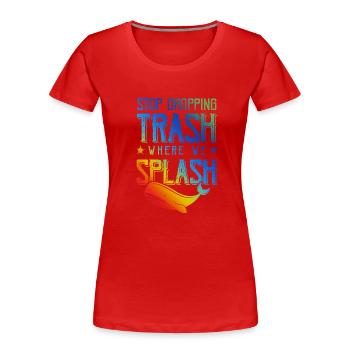 save the ocean umweltschutz - Frauen Premium Bio T-Shirt - Rot - Vorne - Mia (176cm)