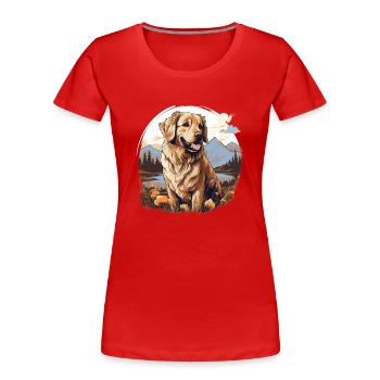 Dog Golden Retriever - Women's Premium Organic T-Shirt - red - Front - Mia (176cm)