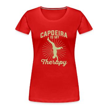 Capoeira Is My Therapy - Frauen Premium Bio T-Shirt - Rot - Vorne - Mia (176cm)