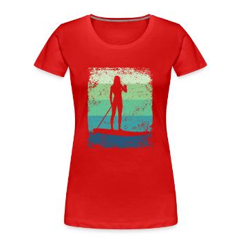 Stand Up Paddle Stand Up Board Sup - T-shirt bio Premium Femme - rouge - Devant - Mia (176cm)