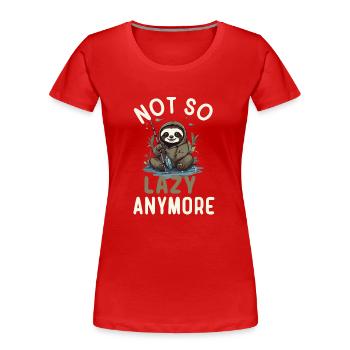 Faultier Liebhaber | Angel Liebhaber - Frauen Premium Bio T-Shirt - Rot - Vorne - Mia (176cm)