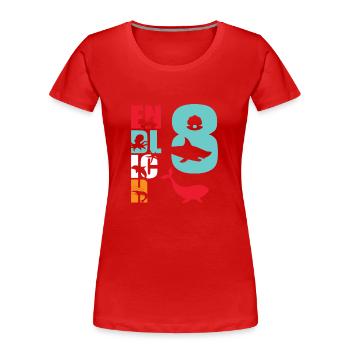 Enfin 8 Requin - T-shirt bio Premium Femme - rouge - Devant - Mia (176cm)