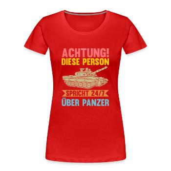 Panzerfahrer Soldat Panzer - Frauen Premium Bio T-Shirt - Rot - Vorne - Mia (176cm)