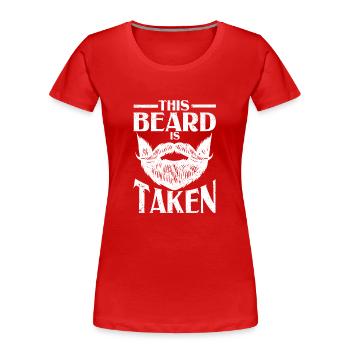 Dieser Bart ist genommen lustig Valentinstag - Frauen Premium Bio T-Shirt - Rot - Vorne - Mia (176cm)