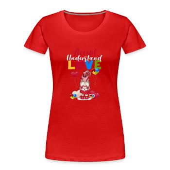 Akzeptieren Verstehen Liebe Autismus Bewusstsein - Frauen Premium Bio T-Shirt - Rot - Vorne - Mia (176cm)