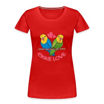 Ekkie Love Bird Avian Parrot Owner - Women's Premium Organic T-Shirt - red - Front - Mia (176cm)