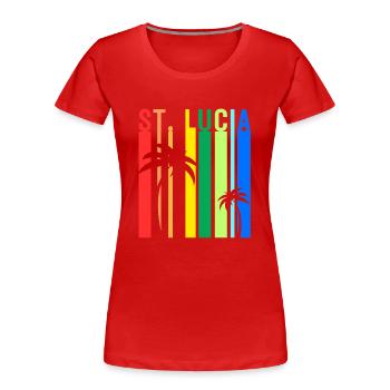 St. Lucia Karibik Insel Saint Lucia Urlaub Idee - Frauen Premium Bio T-Shirt - Rot - Vorne - Mia (176cm)