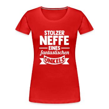 Onkel Neffe - Frauen Premium Bio T-Shirt - Rot - Vorne - Mia (176cm)