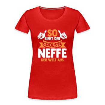 Coolste Neffe - Frauen Premium Bio T-Shirt - Rot - Vorne - Mia (176cm)