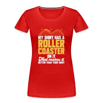 Roller Coaster Roller Coaster Amusement Park - Women's Premium Organic T-Shirt - red - Front - Mia (176cm)