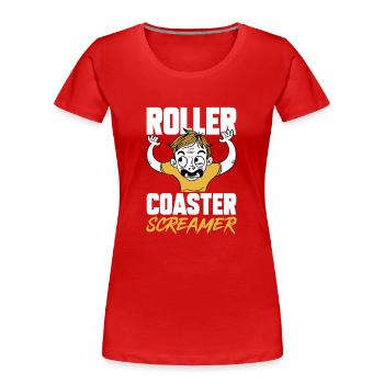 Achterbahn Rollercoaster Freizeitpark - Frauen Premium Bio T-Shirt - Rot - Vorne - Mia (176cm)