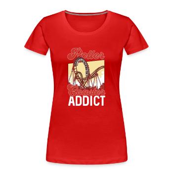 Roller Coaster Roller Coaster Amusement Park - Women's Premium Organic T-Shirt - red - Front - Mia (176cm)