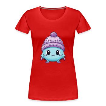 Erkältung Winter Virus Comic - Frauen Premium Bio T-Shirt - Rot - Vorne - Mia (176cm)