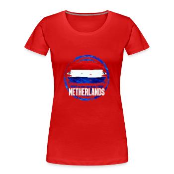 Niederlande - Frauen Premium Bio T-Shirt - Rot - Vorne - Mia (176cm)