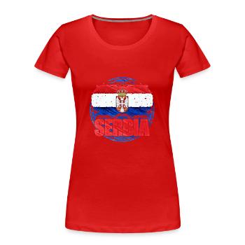 Serbien - Frauen Premium Bio T-Shirt - Rot - Vorne - Mia (176cm)