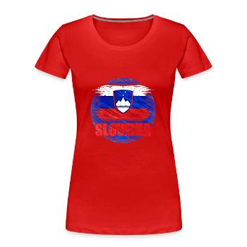 Slowenien - Frauen Premium Bio T-Shirt - Rot - Vorne - Mia (176cm)