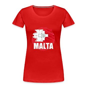 Malte - T-shirt bio Premium Femme - rouge - Devant - Mia (176cm)