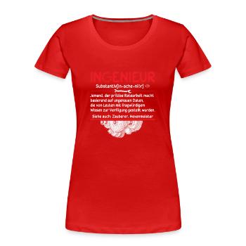 Definition Ingenieur - Frauen Premium Bio T-Shirt - Rot - Vorne - Mia (176cm)