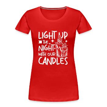 Light up the night with our candles, candle making - Frauen Premium Bio T-Shirt - Rot - Vorne - Mia (176cm)