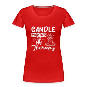 Candle making is my therapy - Frauen Premium Bio T-Shirt - Rot - Vorne - Mia (176cm)