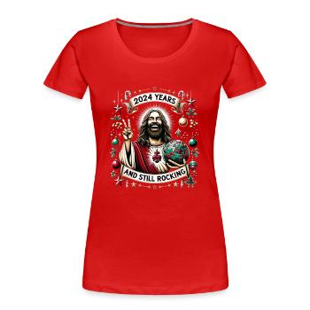 Jesus Christus Birthday Boy Ugly Christmas - Frauen Premium Bio T-Shirt - Rot - Vorne - Mia (176cm)