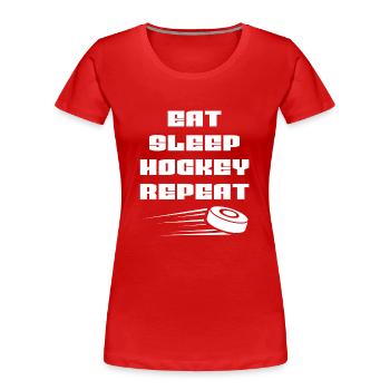 Joueur de hockey sur glace Fan de hockey Équipe de hockey sur glace Hockey sur glace - T-shirt bio Premium Femme - rouge - Devant - Mia (176cm)