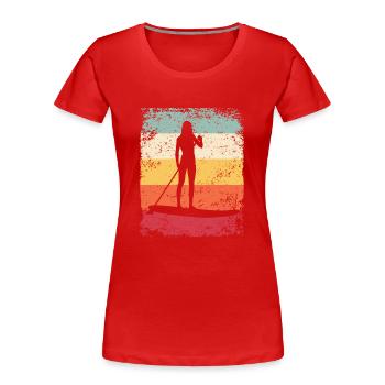 Stand Up Paddle Stand Up Board Sup - T-shirt bio Premium Femme - rouge - Devant - Mia (176cm)