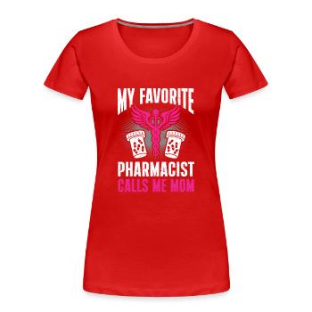 Apotheker Geschenk Apotheke - Frauen Premium Bio T-Shirt - Rot - Vorne - Mia (176cm)