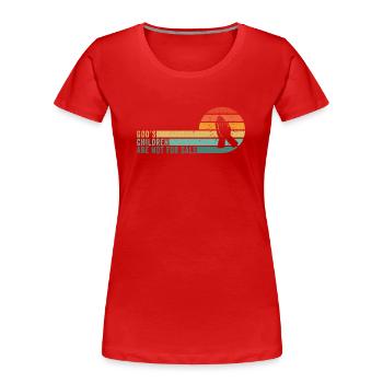 Gottes Kinder sind nicht käuflich zu erwerben - Frauen Premium Bio T-Shirt - Rot - Vorne - Mia (176cm)