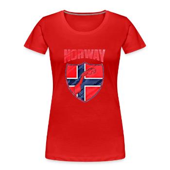 Norwegen - Frauen Premium Bio T-Shirt - Rot - Vorne - Mia (176cm)