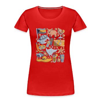 Bahamas - Frauen Premium Bio T-Shirt - Rot - Vorne - Mia (176cm)