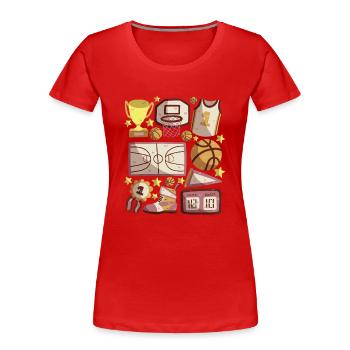 Basketball - Frauen Premium Bio T-Shirt - Rot - Vorne - Mia (176cm)