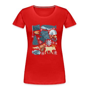 Alaska - T-shirt bio Premium Femme - rouge - Devant - Mia (176cm)