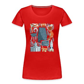 Alabama - Frauen Premium Bio T-Shirt - Rot - Vorne - Mia (176cm)