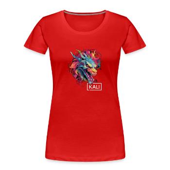 Buntes Kali Linux Drachen-Design für DevOps & - Frauen Premium Bio T-Shirt - Rot - Vorne - Mia (176cm)
