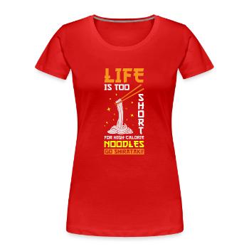 Shiritaki Nudeln - Frauen Premium Bio T-Shirt - Rot - Vorne - Mia (176cm)