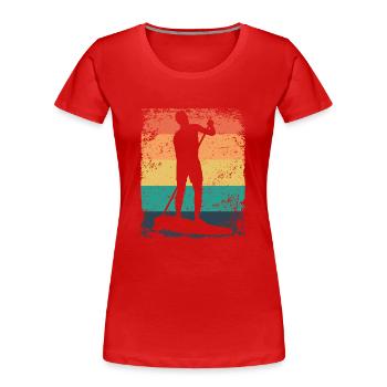 Stand Up Paddle Stand Up Board Sup - T-shirt bio Premium Femme - rouge - Devant - Mia (176cm)