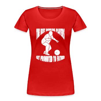 Bowler Bowling Club Bowling Bowling Bowling Club - Women's Premium Organic T-Shirt - red - Front - Mia (176cm)