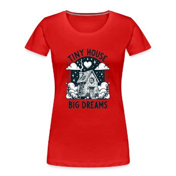 Propriétaire constructeur de Tiny House - Tiny House Big Dreams - T-shirt bio Premium Femme - rouge - Devant - Mia (176cm)