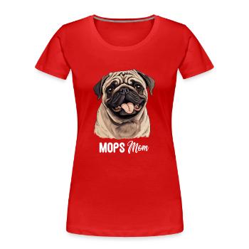 Mops - Frauen Premium Bio T-Shirt - Rot - Vorne - Mia (176cm)